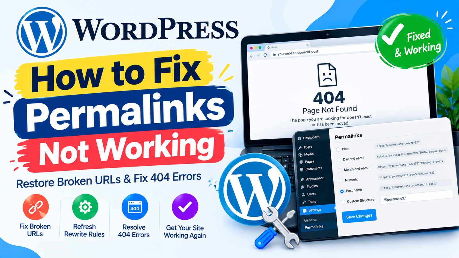 how to fix WordPress permalinks not working