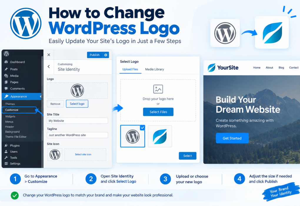 How to change WordPress logo from the website customizer