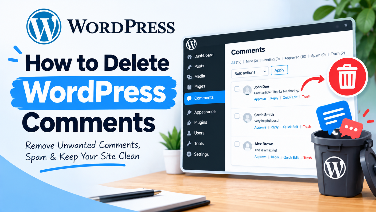How to delete WordPress comments
