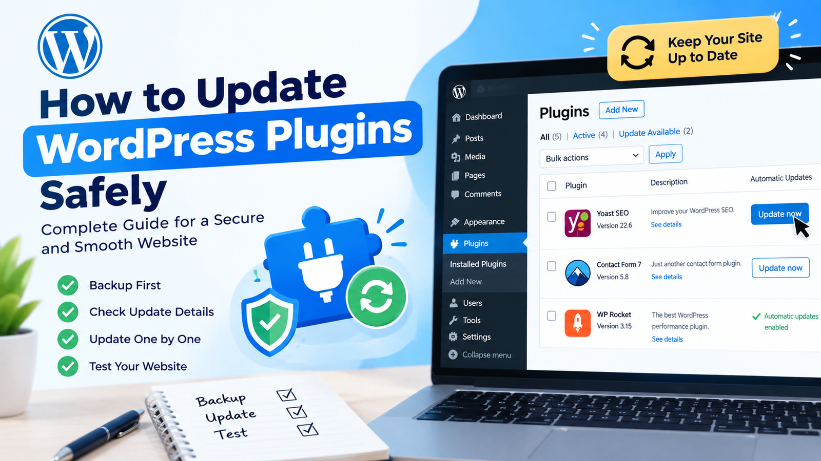 How to update WordPress plugins safely from the WordPress dashboard