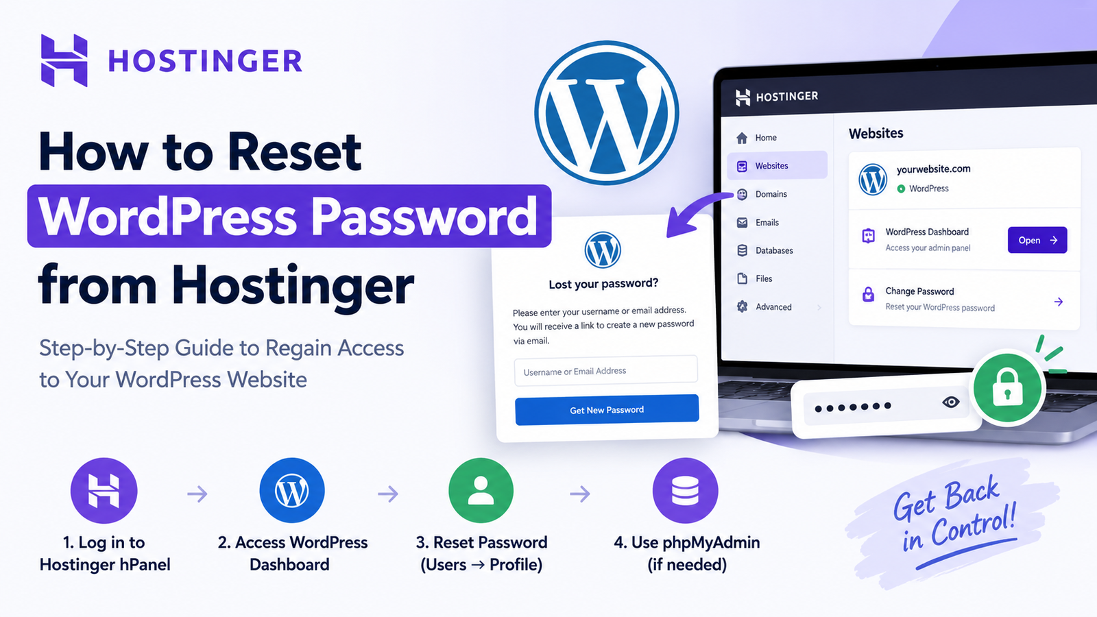 How to reset WordPress password from Hostinger using hPanel