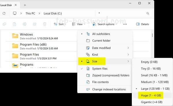 How to Find Large Files on Windows 11